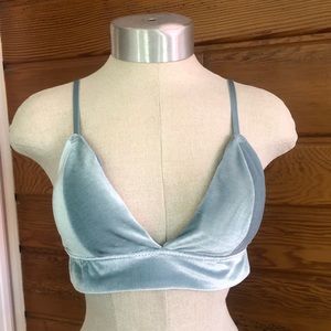 Light Blue Velvet Bralette